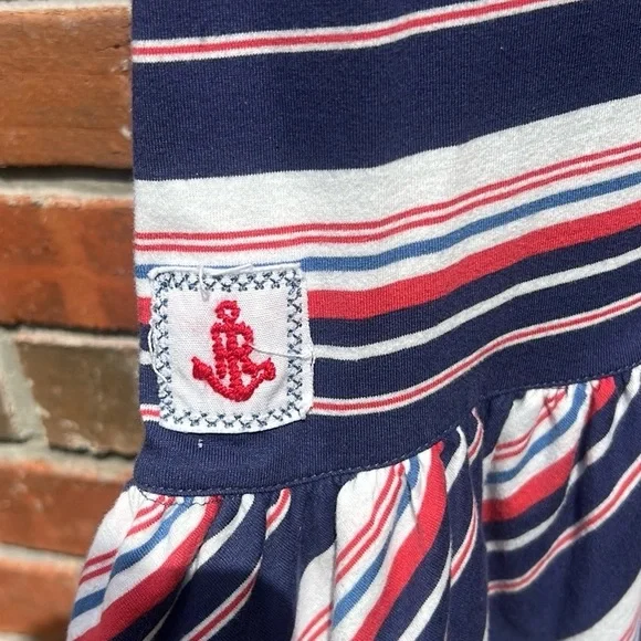 Polo by Ralph Lauren red white and blue Striped Cotton Kids Dress - Picture 5 of 7
